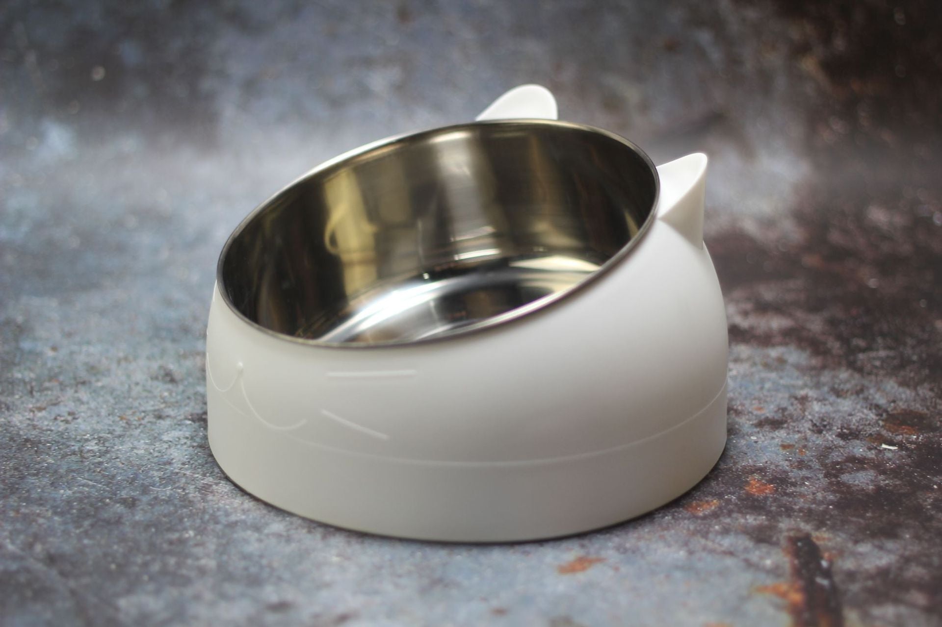 Elevated Tilted Pet Bowl with Stainless Steel Insert
