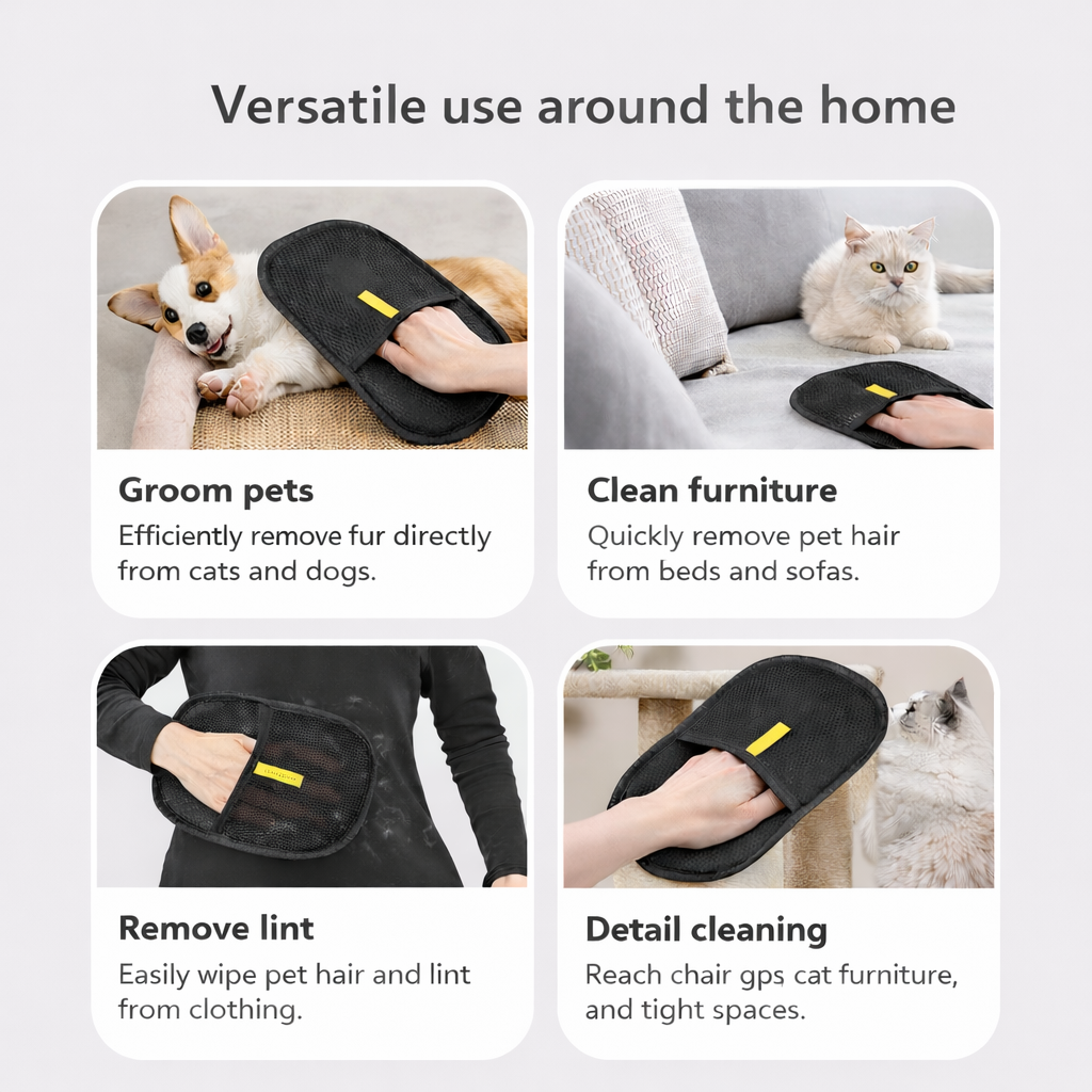 Pet Hair Remover Glove - Suitable for All Coat Types