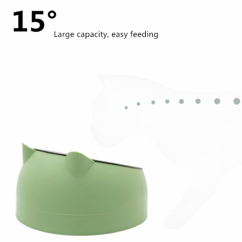 Elevated Tilted Pet Bowl with Stainless Steel Insert