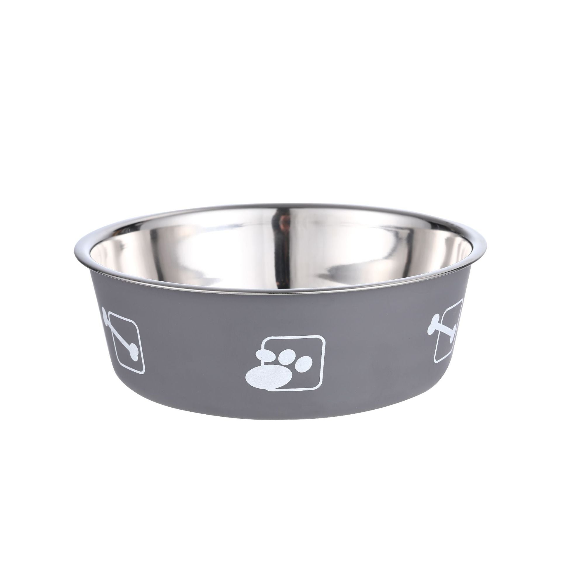 Stainless Steel Pet Food Bowl with Plastic Base