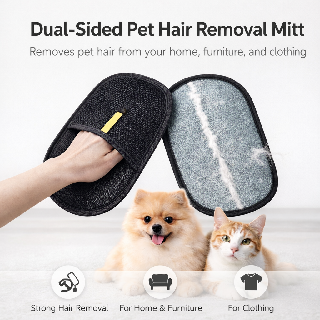 Pet Hair Remover Glove - Suitable for All Coat Types