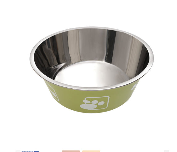 Stainless Steel Pet Food Bowl with Plastic Base