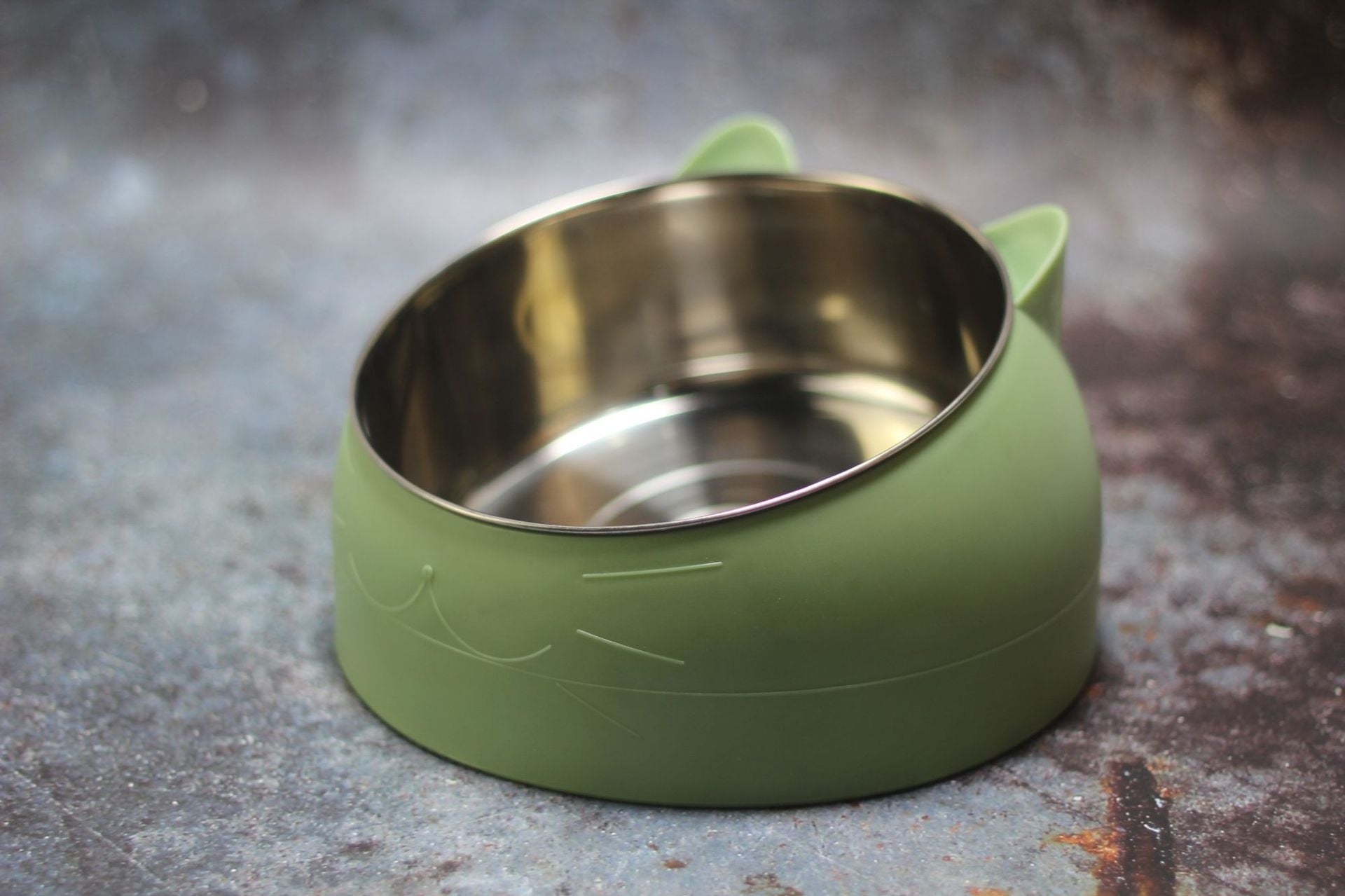 Elevated Tilted Pet Bowl with Stainless Steel Insert