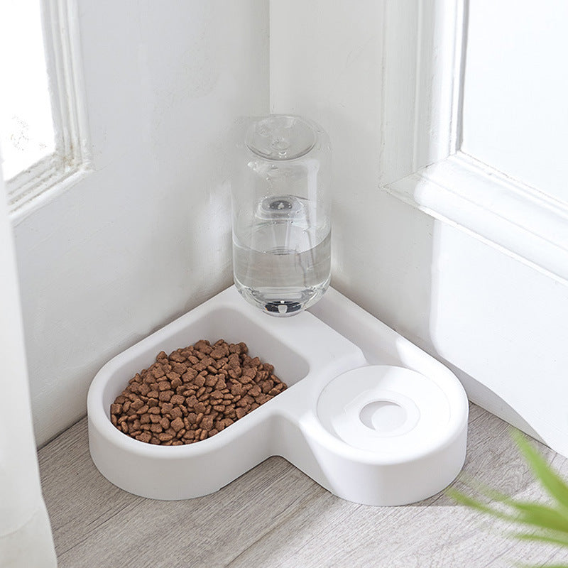 Elegant White Pet Treat & Water Dispenser