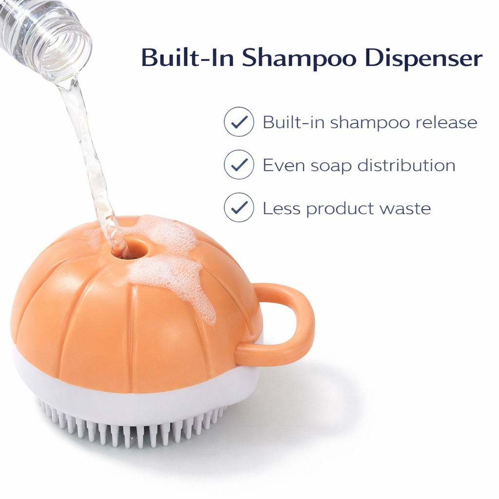 Pet Bath Scrubber with Shampoo Dispenser