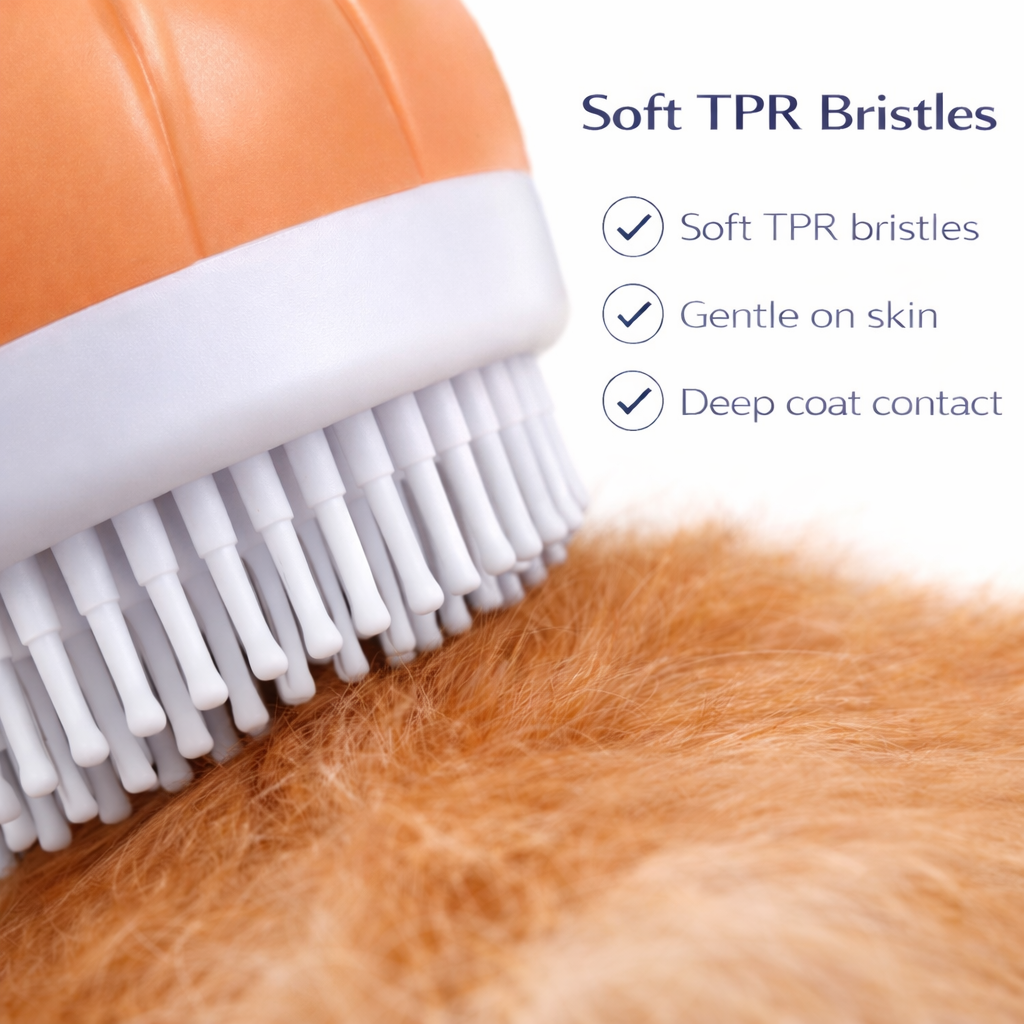 Pet Bath Scrubber with Shampoo Dispenser