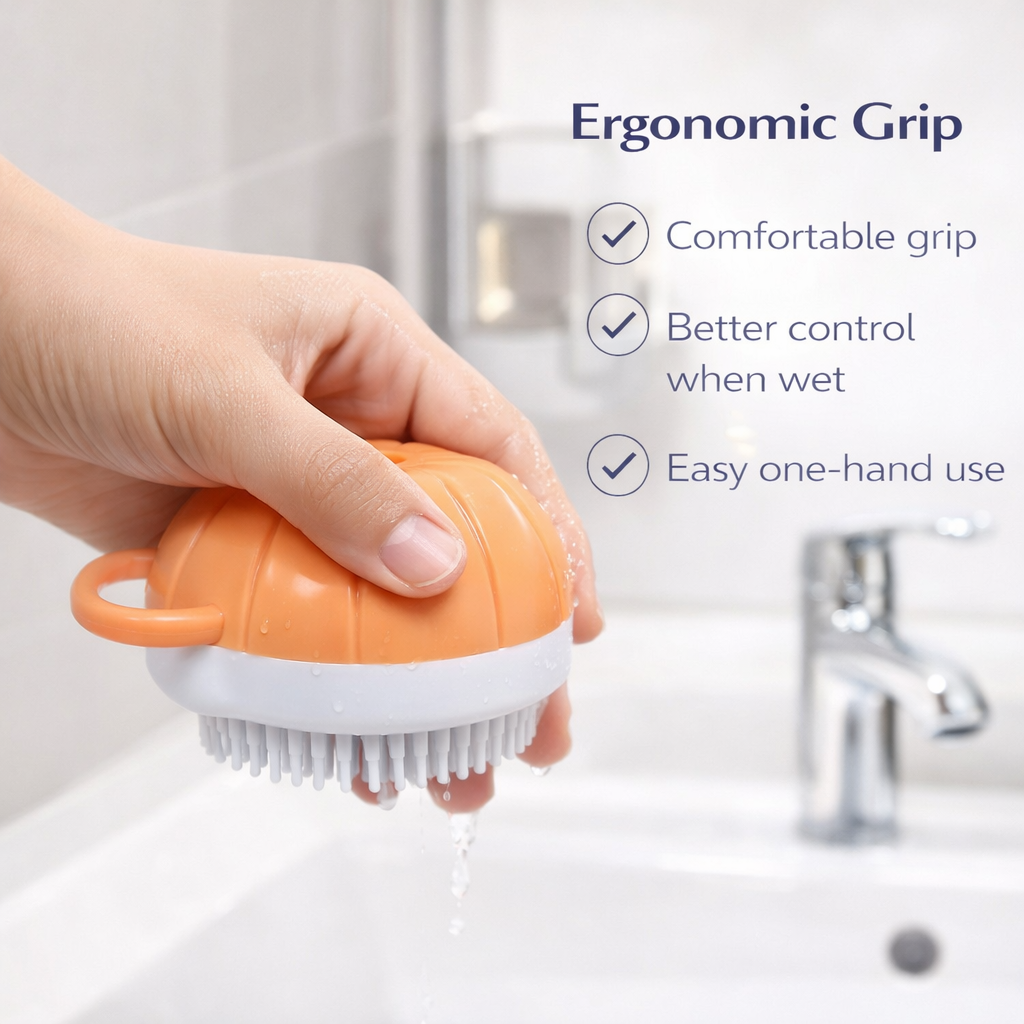 Pet Bath Scrubber with Shampoo Dispenser