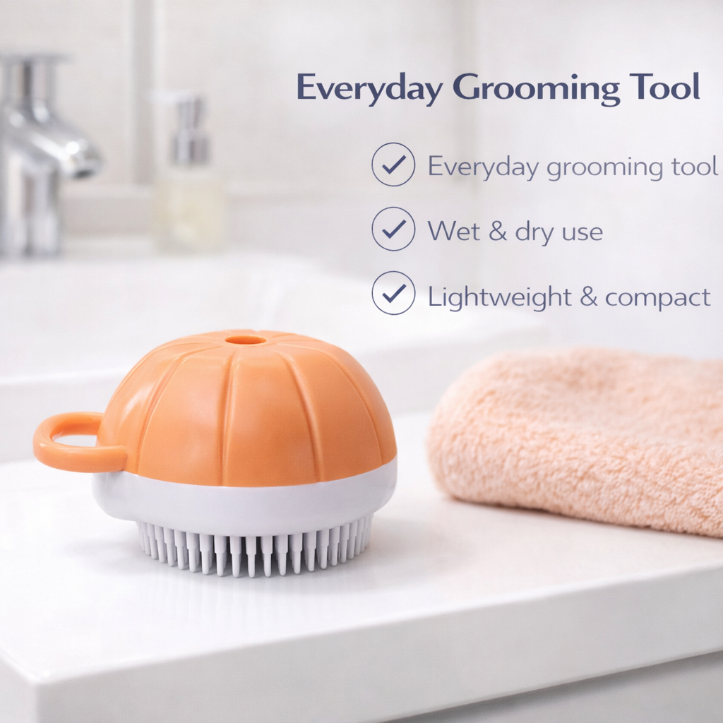 Pet Bath Scrubber with Shampoo Dispenser