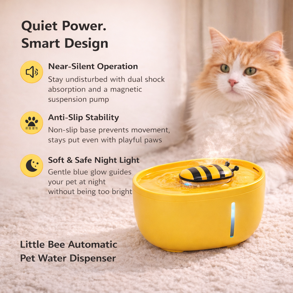 Little Bee Automatic Pet Water Dispenser – Silent Filtered Flow for Pets
