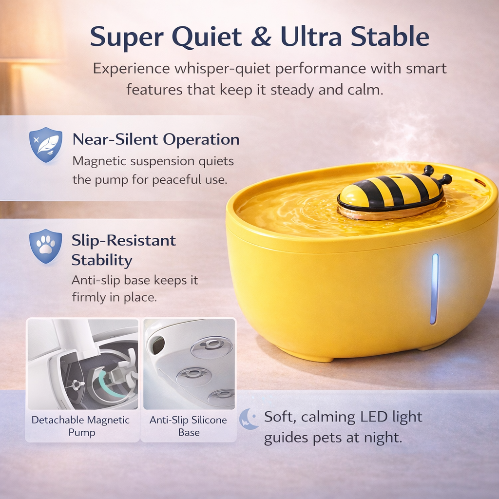 Little Bee Automatic Pet Water Dispenser – Silent Filtered Flow for Pets
