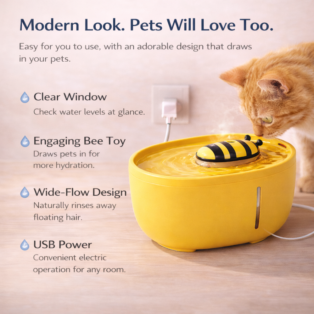 Little Bee Automatic Pet Water Dispenser – Silent Filtered Flow for Pets