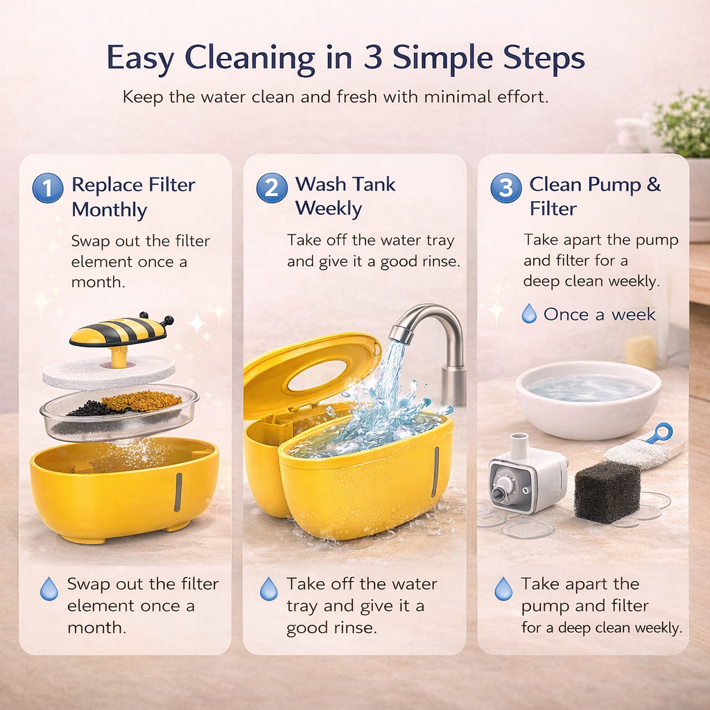 Little Bee Automatic Pet Water Dispenser – Silent Filtered Flow for Pets