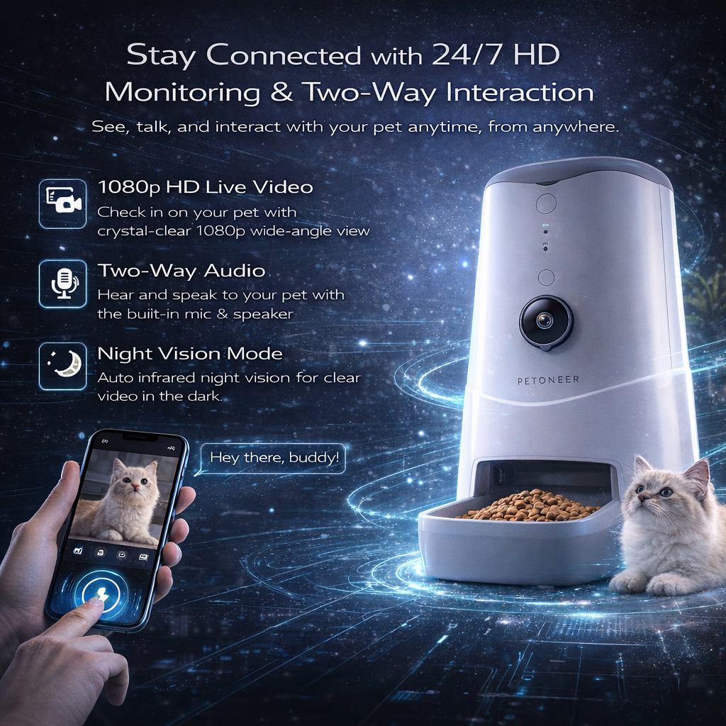 Petoneer Smart Pet Feeder with Camera & App Control 3.7L