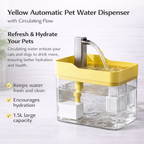 Yellow Automatic Pet Water Dispenser with Circulating Flow