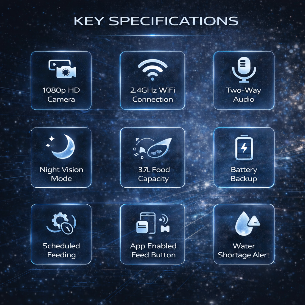 Petoneer Smart Pet Feeder with Camera & App Control 3.7L