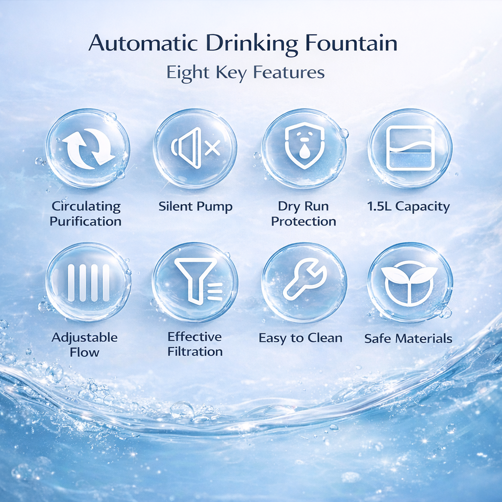 Yellow Automatic Pet Water Dispenser with Circulating Flow
