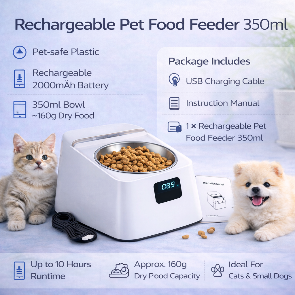Rechargeable Pet Food Feeder 350ml