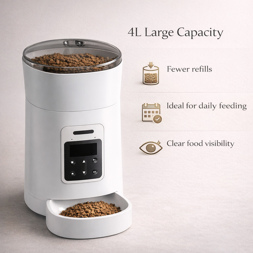 Automatic Pet Feeder  4L - Dual Power System