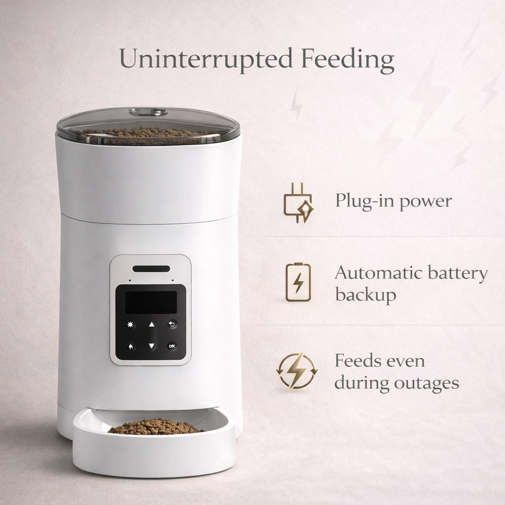 Automatic Pet Feeder  4L - Dual Power System