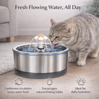 Silver Wing Round All-Steel Pet Water Dispenser (2.5L)