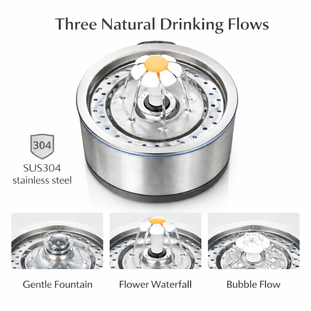 Silver Wing Round All-Steel Pet Water Dispenser (2.5L)