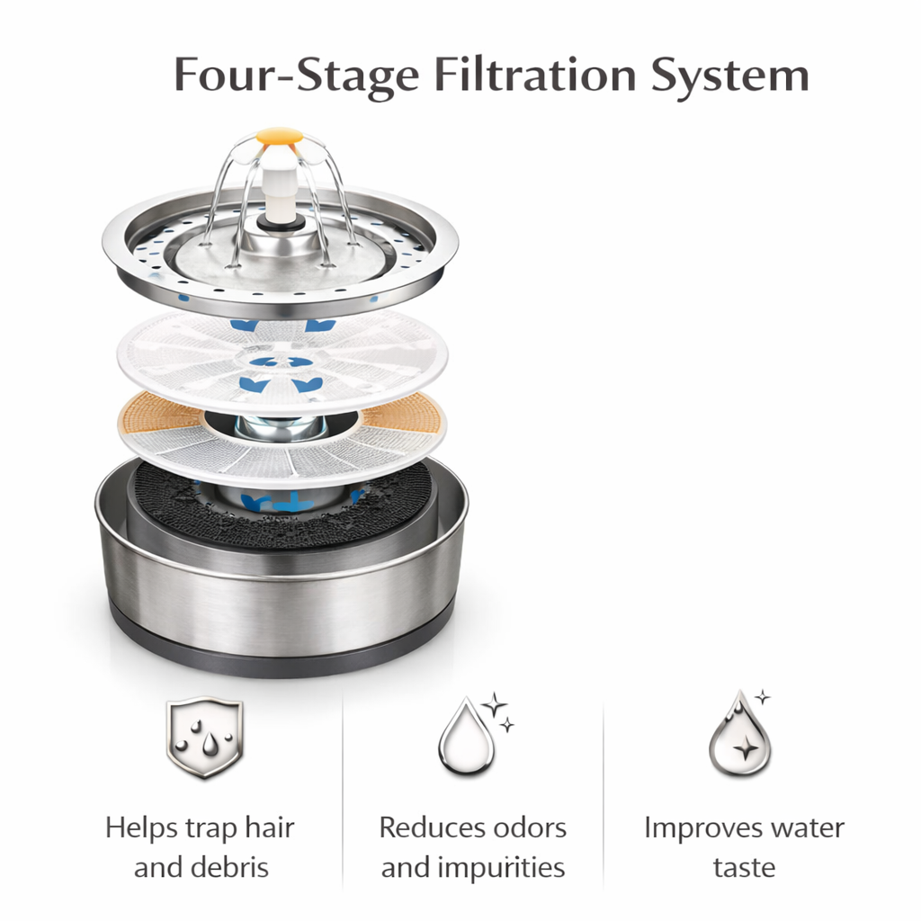 Silver Wing Round All-Steel Pet Water Dispenser (2.5L)