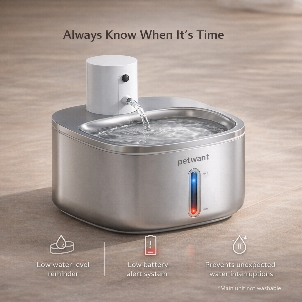 Petwant Smart Stainless Steel Pet Water Dispenser (3L)