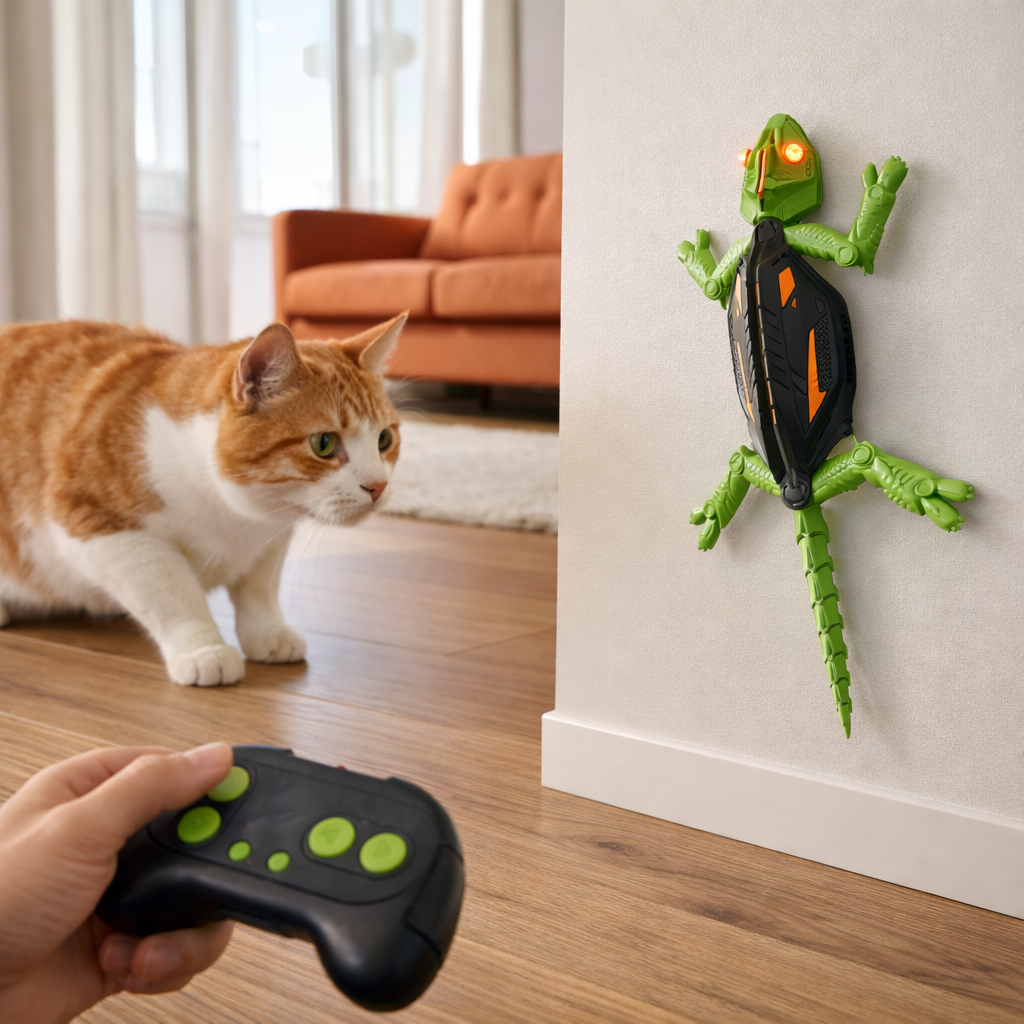 Remote Control Wall-Climbing Lizard Toy for Pets