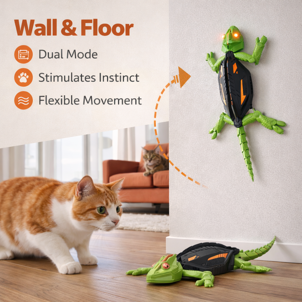 Remote Control Wall-Climbing Lizard Toy for Pets