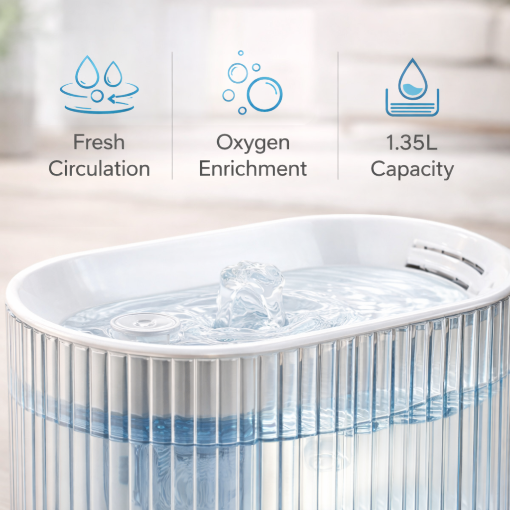 Mini Crystal Pet Water Dispenser (1.35L)