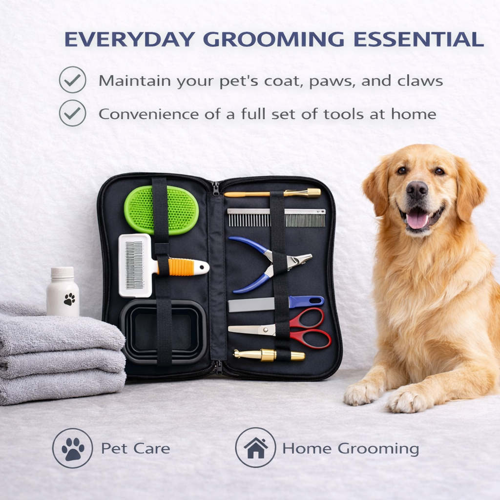 All-in-One Pet Grooming Tool Set with Travel Case