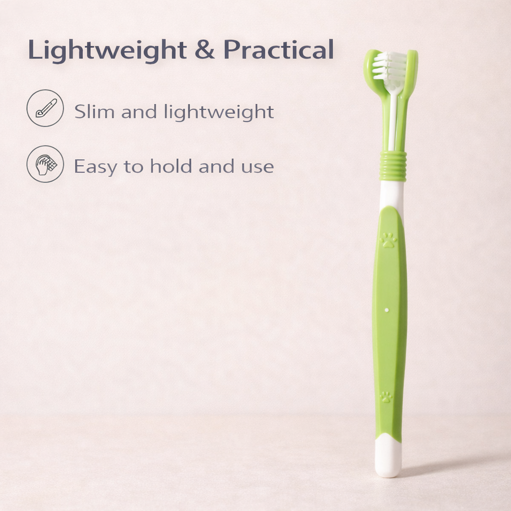 Three-Sided Pet Toothbrush for Oral Cleaning