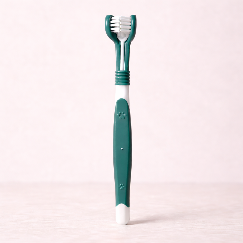 Three-Sided Pet Toothbrush for Oral Cleaning