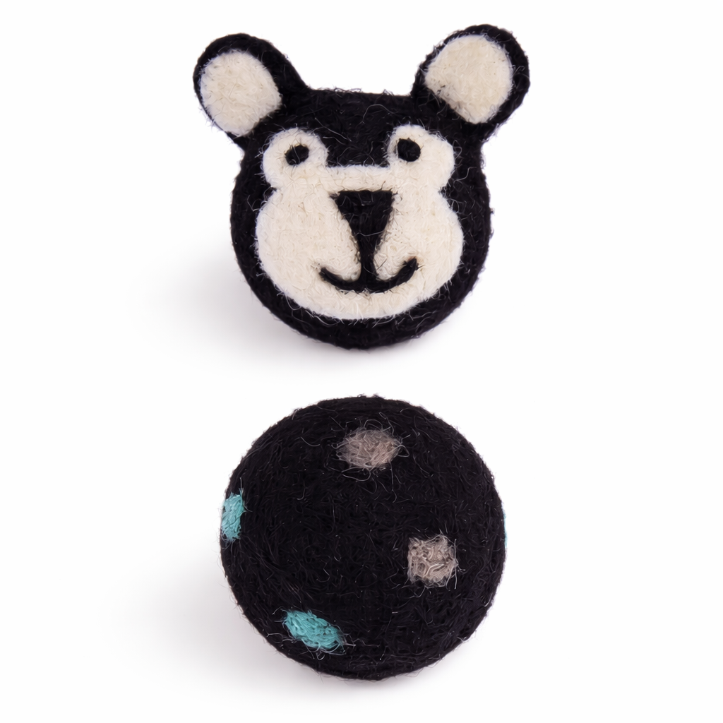 Colorful Felt Cat Ball Toy with Bell Sounds for Cats