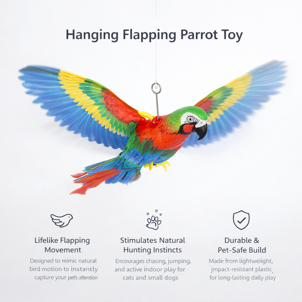Hanging Flapping Parrot Toy for Pets