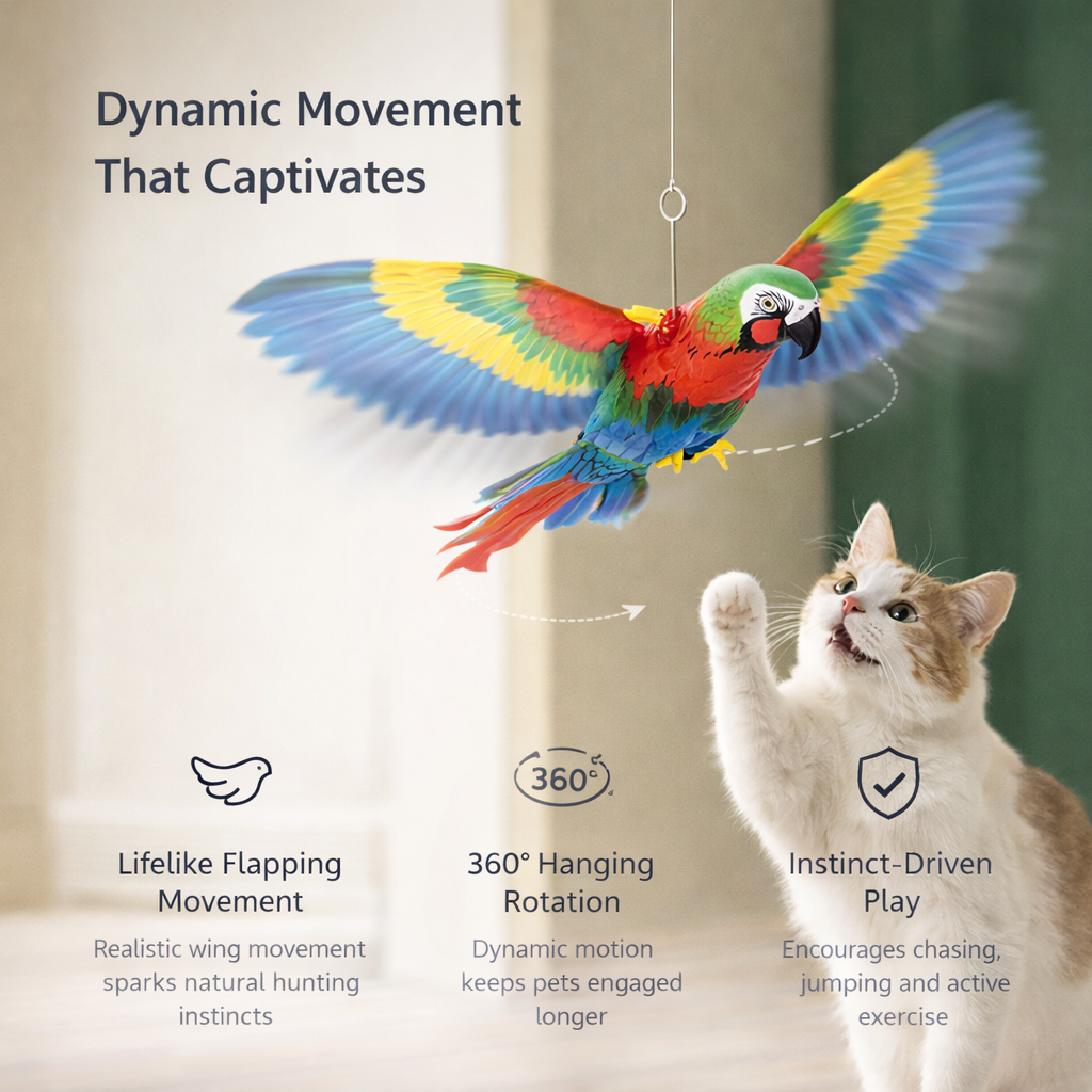 Hanging Flapping Parrot Toy for Pets