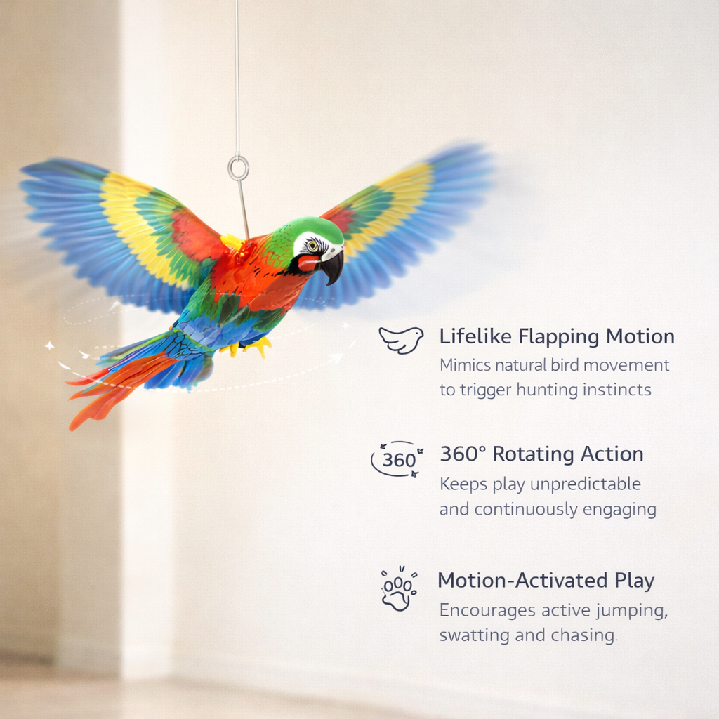 Hanging Flapping Parrot Toy for Pets