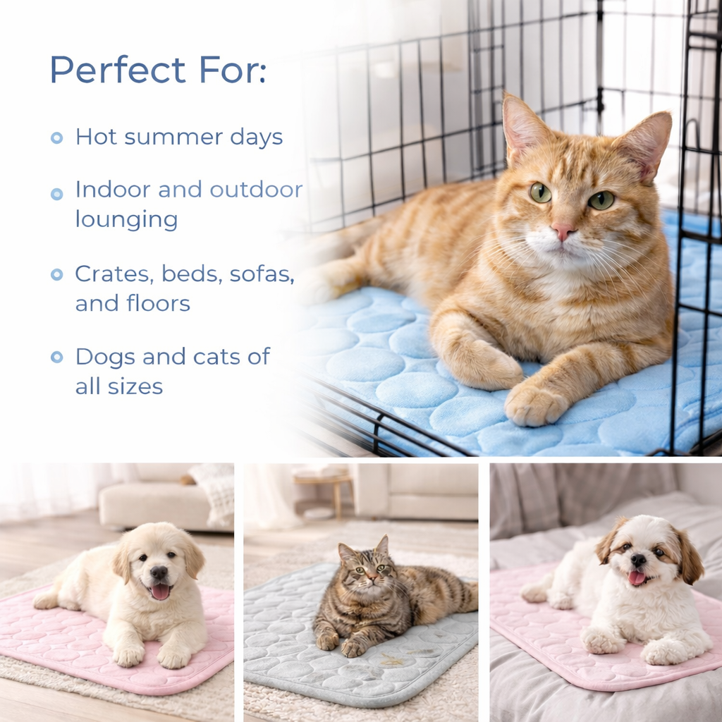 Ice-Cool Pet Mat – Summer Cooling Pad for Dogs & Cats