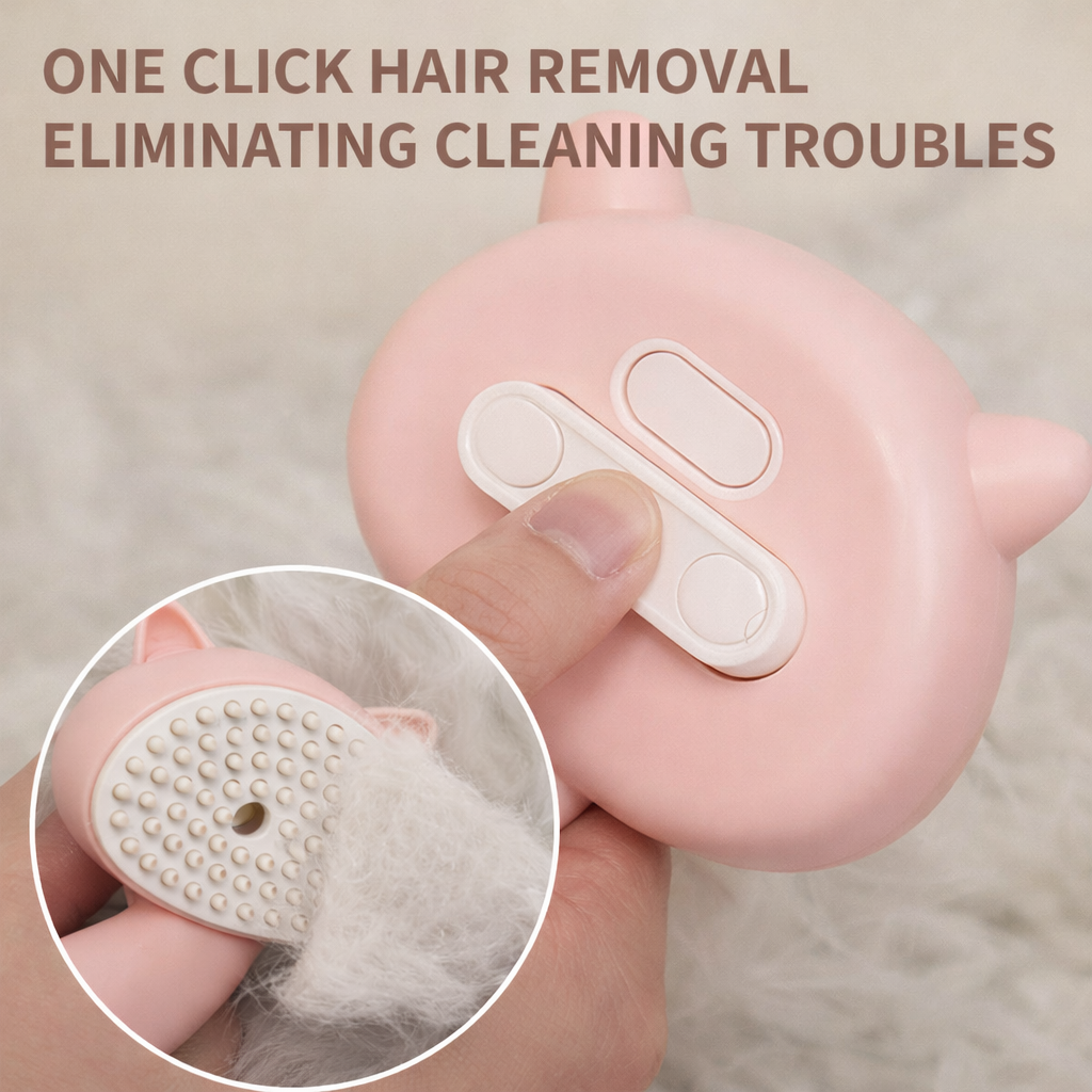 Rechargeable Mist Grooming Brush – Self-Cleaning Detangling Slicker for Pets