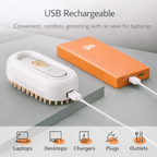 Rechargeable Steamy Pet Grooming Brush– 3-in-1 Fur Remover & Massager