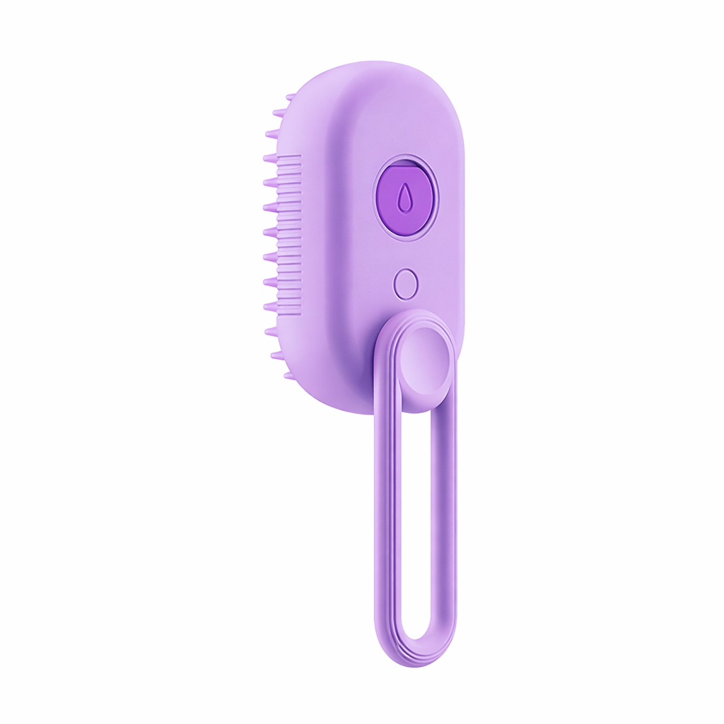 Rechargeable Steamy Pet Grooming Brush– 3-in-1 Fur Remover & Massager