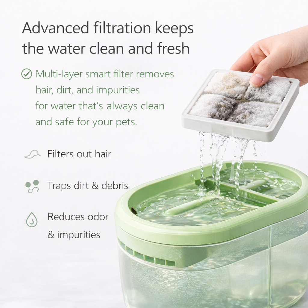 Automatic Pet Water Fountain 2.2L with Smart Circulating Filter for Pets