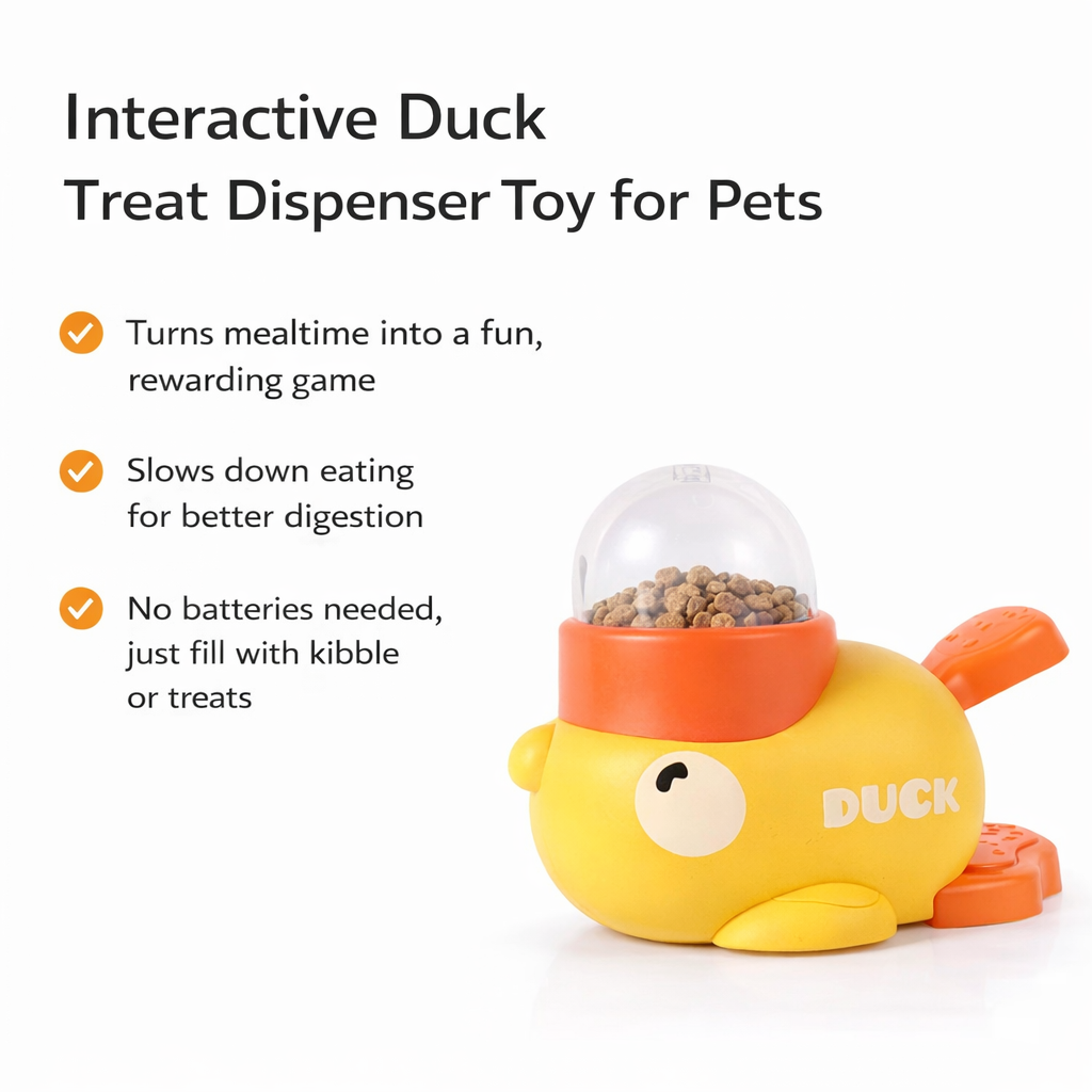 Interactive Duck Treat Dispenser Toy for Pets