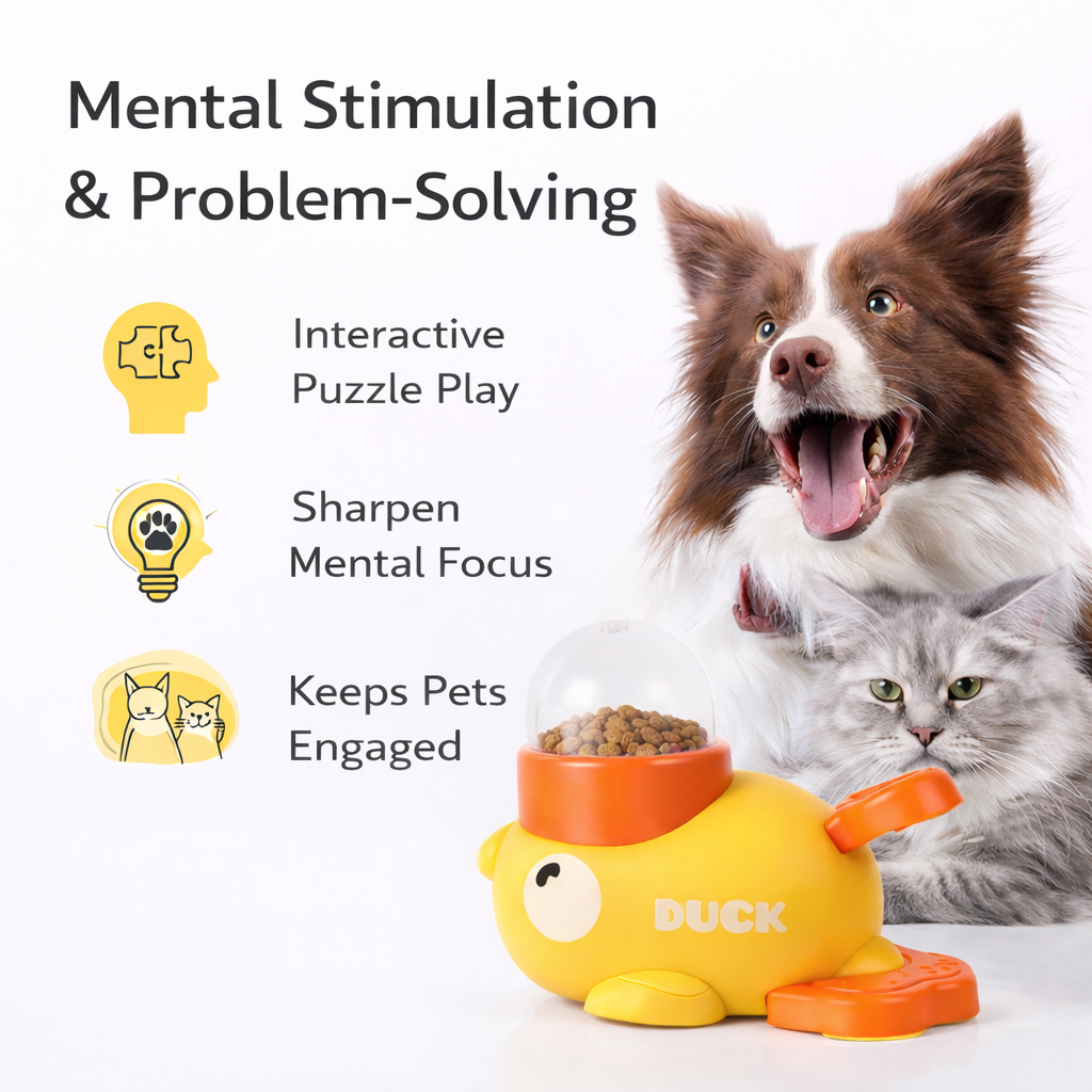 Interactive Duck Treat Dispenser Toy for Pets