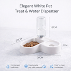 Elegant White Pet Treat & Water Dispenser