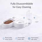 Elegant White Pet Treat & Water Dispenser