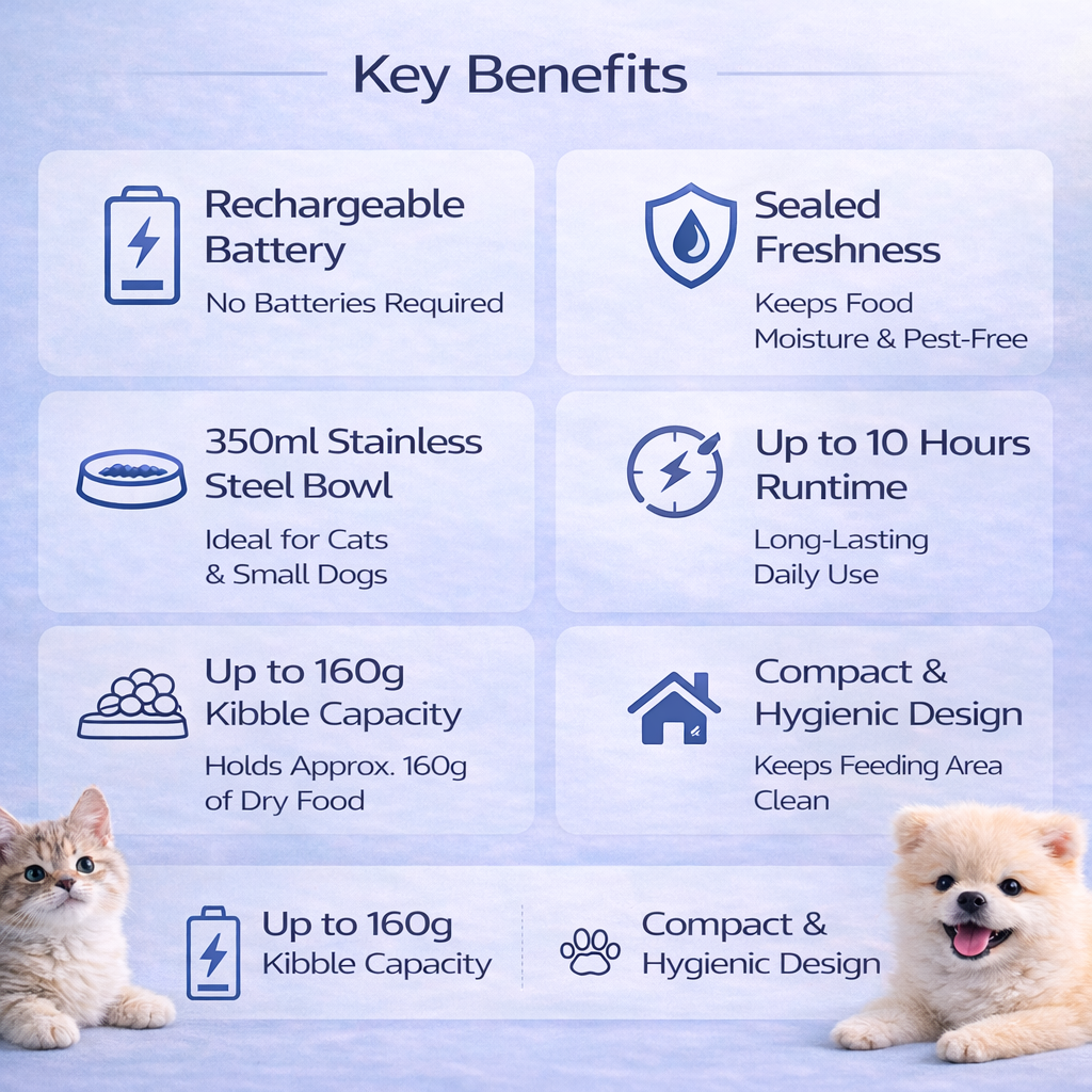 Rechargeable Pet Food Feeder 350ml