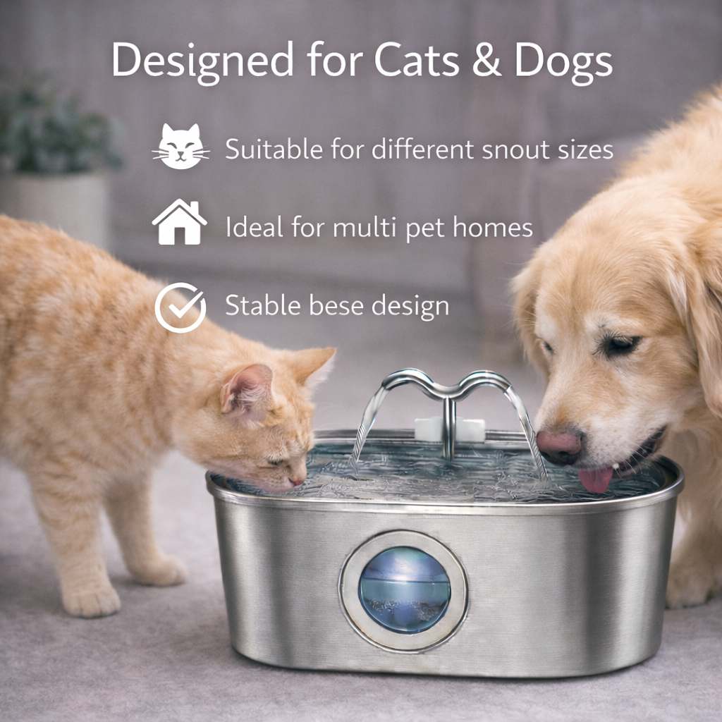 Stainless Steel Pet Water Dispenser  (2.5L)