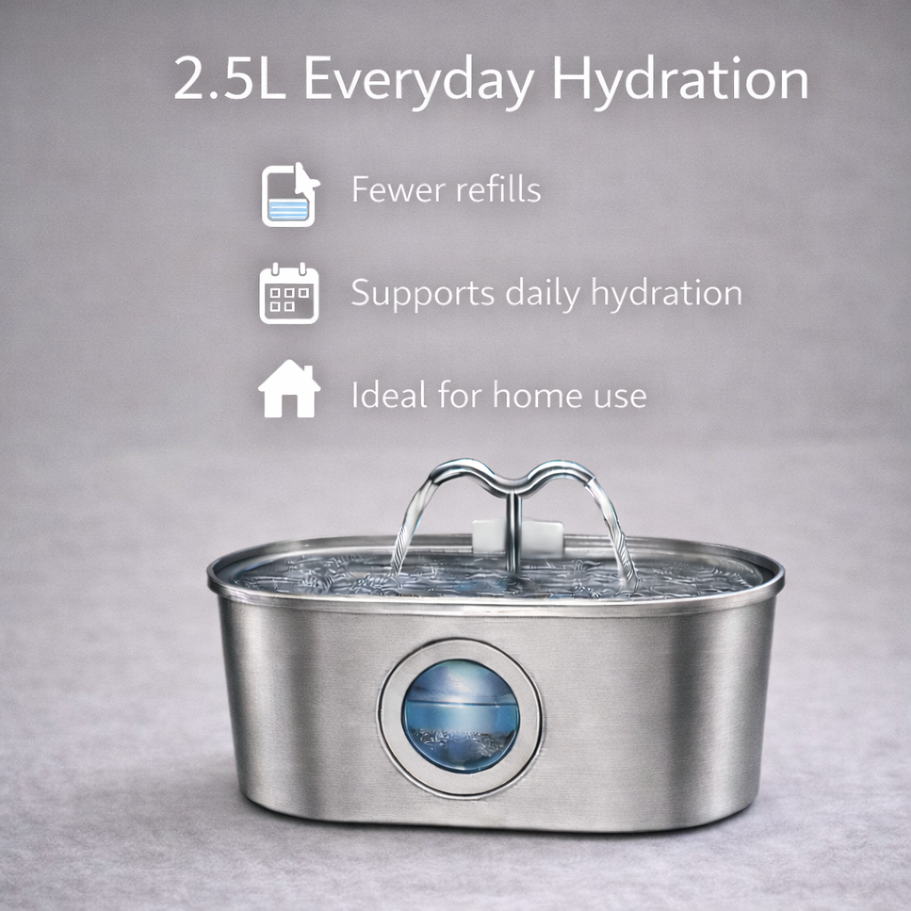 Stainless Steel Pet Water Dispenser  (2.5L)