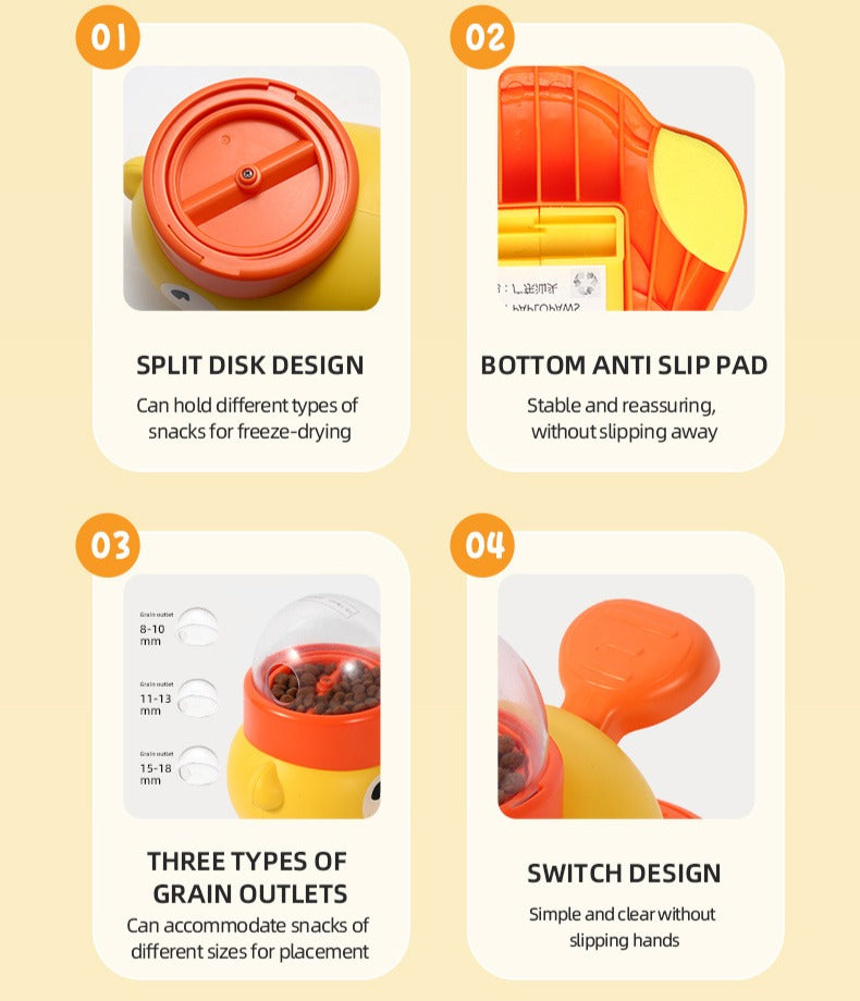 Interactive Duck Treat Dispenser Toy for Pets